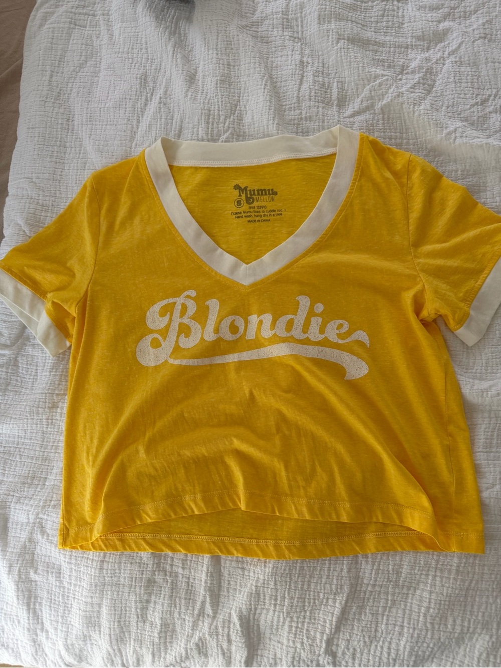 Show Me Your Mumu Blondie Yellow V-Neck Tee